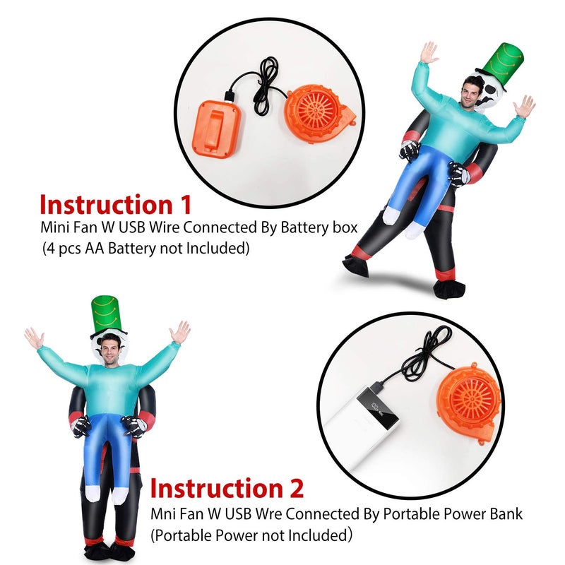 Camlinbo Halloween Inflatable Costume Men Adult Reapers Rider Scary Halloween Costume Blow Up Party - Image 5